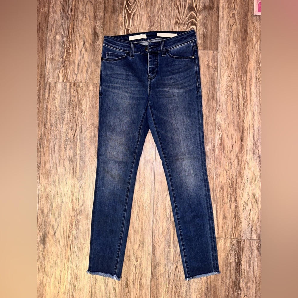 Pilcro and the Letterpress  ‘Script’ Mid Rise Dark Wash Skinny Jeans Sz 26, EUC - Picture 2 of 7